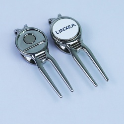 metal golf divot tool with ball marker