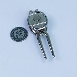 metal golf divot tool with ball marker