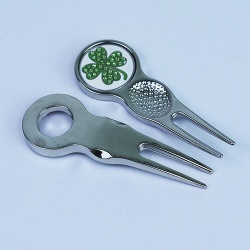 metal golf divot tool with ball marker