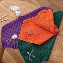 different color waffle golf towel