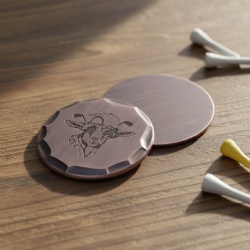 Hand Forged Hammered edge custom logo golf ball marker