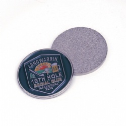 soft enamel custom logo silver ball marker coin