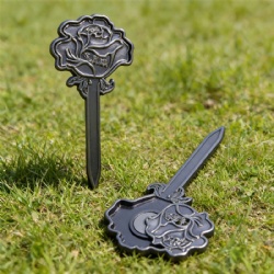 antique nickel custom rose shaped golf divot tool ball marker