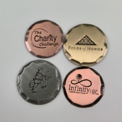 different color hand forged ball markers