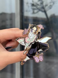 hard enamel flip lapel pin badge with UV printing