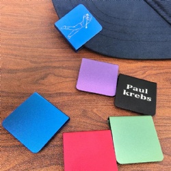 Anodized aluminum hat clip
