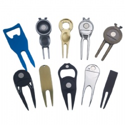 metal golf divot tool with ball marker