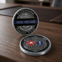 metal zinc alloy silver enamel challenge coin