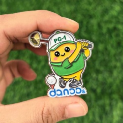 custom shaped enamel golf ball marker with uv printing