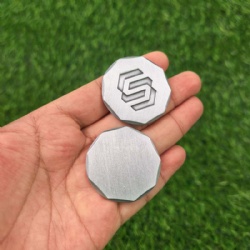beveled edge silver metal blank golf ball markers coins