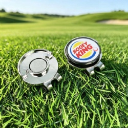 metal magnetic golf hat clip with ball marker