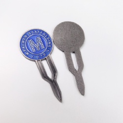 anti silver engraved custom logo golf divot repair tool
