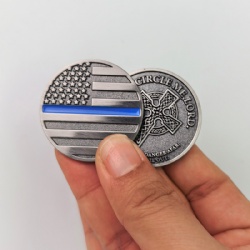 soft enamel custom logo antique silver ball marker coin