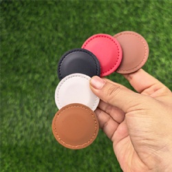 round shape leather golf magnetic ball marker