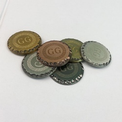 Hammered edge custom logo golf ball marker